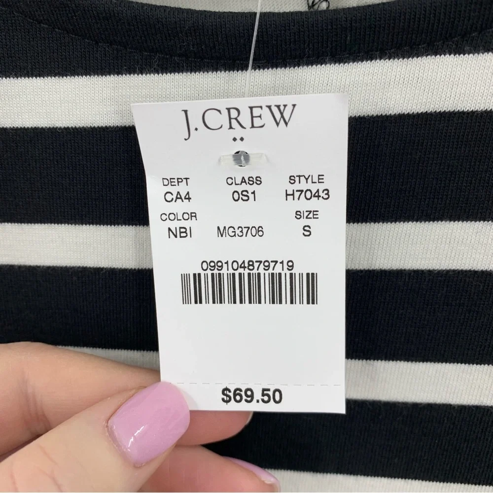 J. Crew Ruffle Sleeve Striped Shift Dress Sz S - Picture 7 of 12